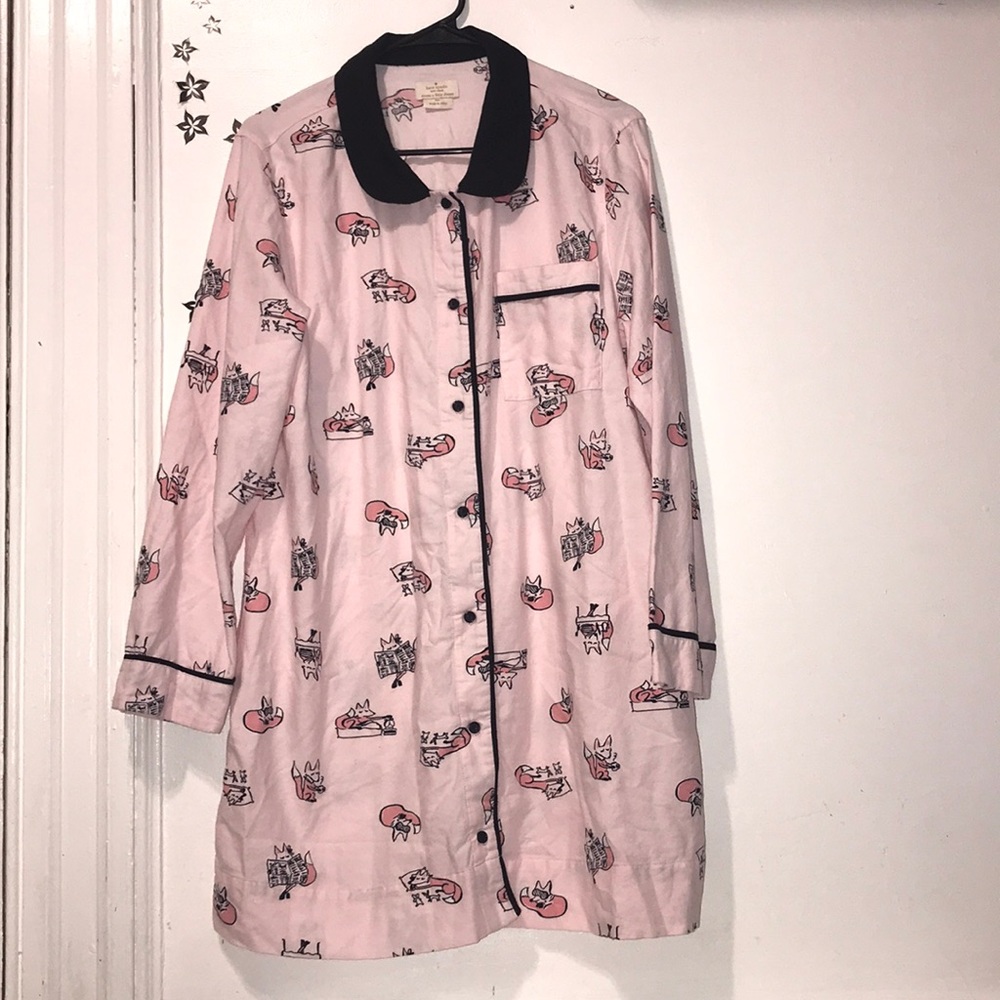 kate spade New York cotton flannel fox nightshirt